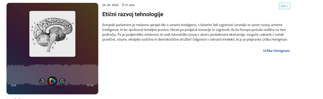 Komentar za Prvi radijski program na temo regulacije umetne inteligence