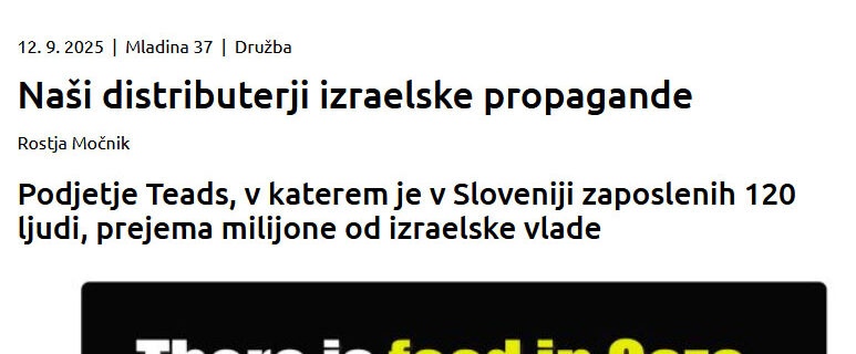 Komentar za tednik Mladina na temo spletnih oglaševalskih omrežij in genocida v Gazi